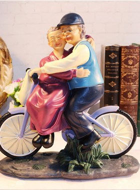 北欧式家居装饰品老人老头老太太小摆件送老婆老公结婚纪念日礼物