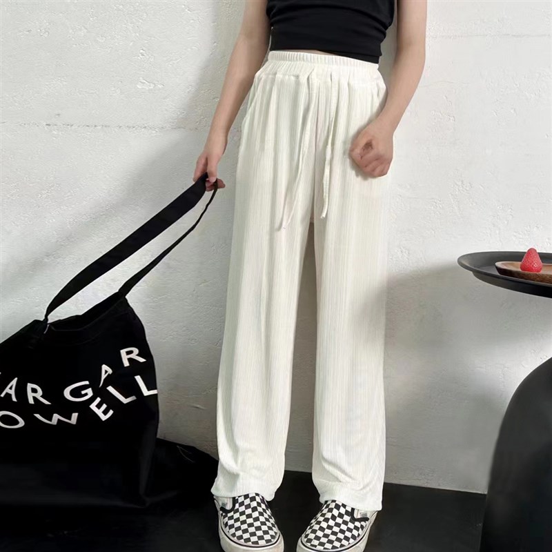 女童休闲裤2024夏装装新款韩版儿童洋气高腰直筒裤宝宝夏季阔腿裤