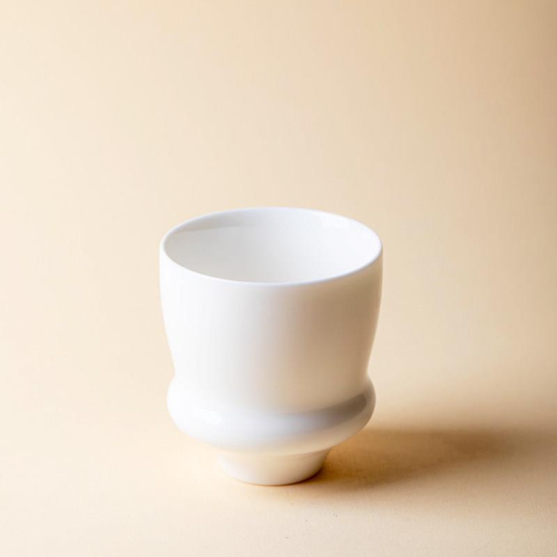 咖啡随行杯 陶瓷牛奶杯拉花杯办公杯暖手杯德化高温白瓷