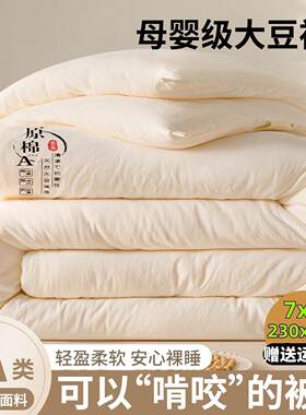 被子230x230cm大豆纤维子母被芯1米6x2米1加厚保暖春秋被双人7乘7