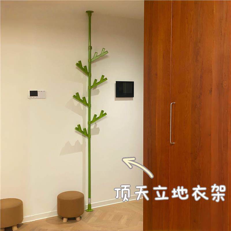 顶天立地衣架落地可伸缩仙人掌树形铁艺玄关衣帽架家用次净衣挂架