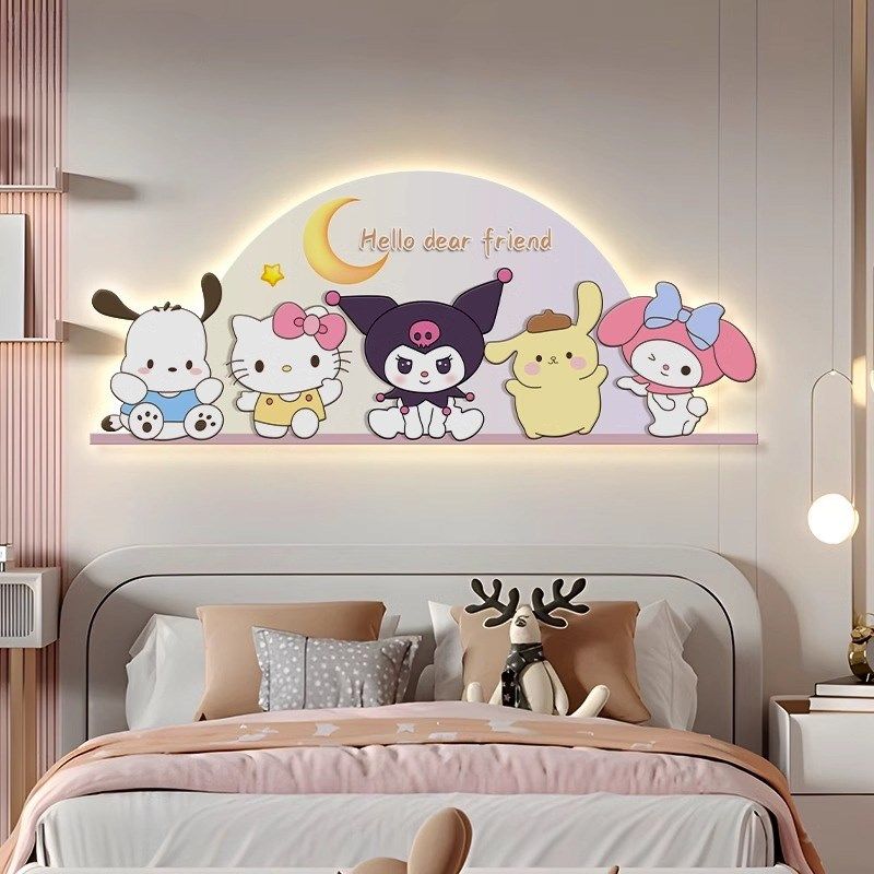 LED儿童房卧室床头装饰画可爱动漫卡通画壁灯挂画男生女生灯光画,家居饰品,氛围画/灯画,淘宝优惠券,粉丝福利购,淘宝优惠卷