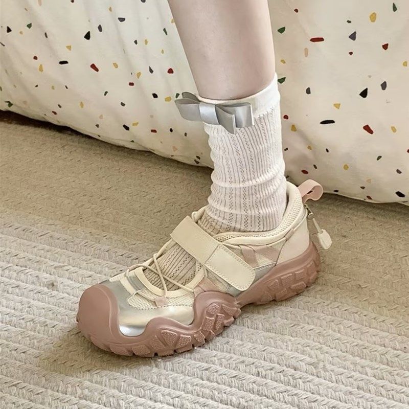 厚底丑萌大头老爹鞋女2024新款爆款网面透N气运动凉鞋女款休闲鞋