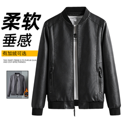 欧货2023爆款皮衣男皮夹克外套秋冬F款加绒加厚机车服冬季男款男