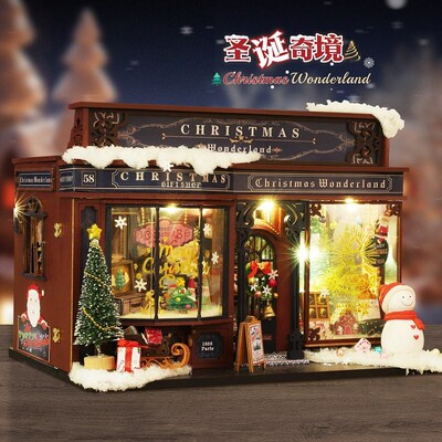 圣诞奇境冬日雪屋diy小屋模型手工拼H装圣诞小房子创意圣诞节礼物