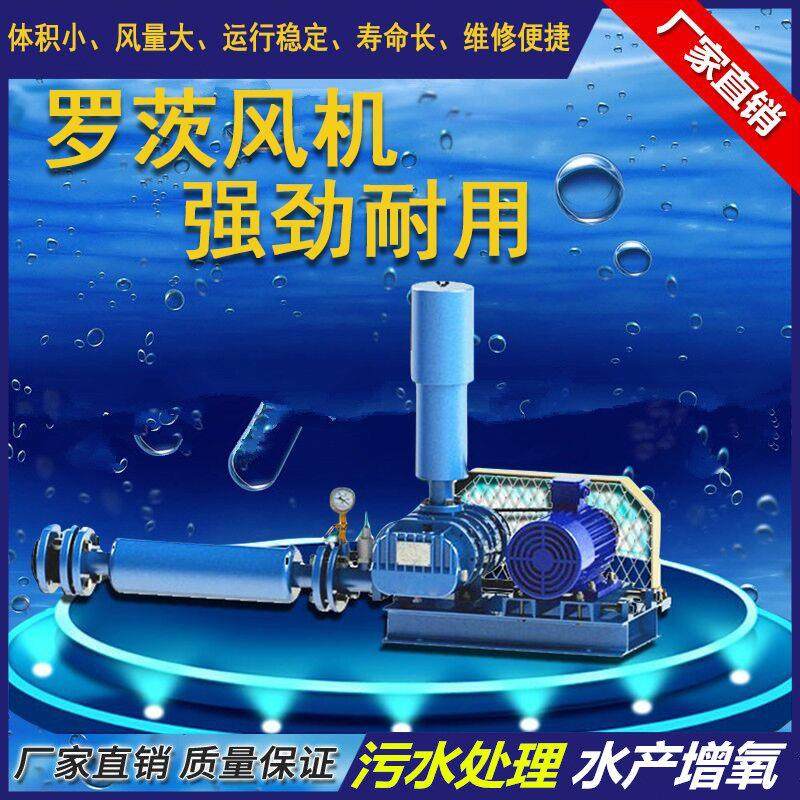 罗茨风机增氧机曝气管道高压大功率管打氧机污水处理鱼塘增氧泵