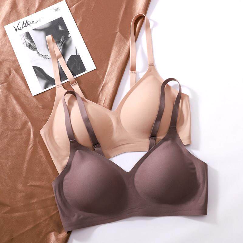 薄果冻条夏季无痕内衣女无钢圈薄款大胸爆乳小小胸聚拢胸罩文胸