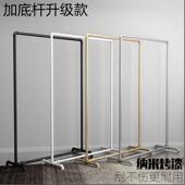 服装 展示架水管龙门架铁艺落地架带滑轮铁衣架简易晾衣架可移动