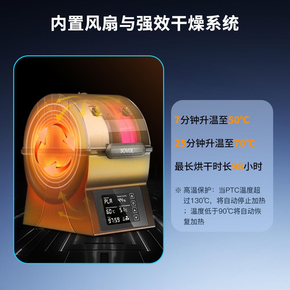 Sovol SH02 3D打印耗材干燥箱双卷装防潮烘干箱150W快速加热图片