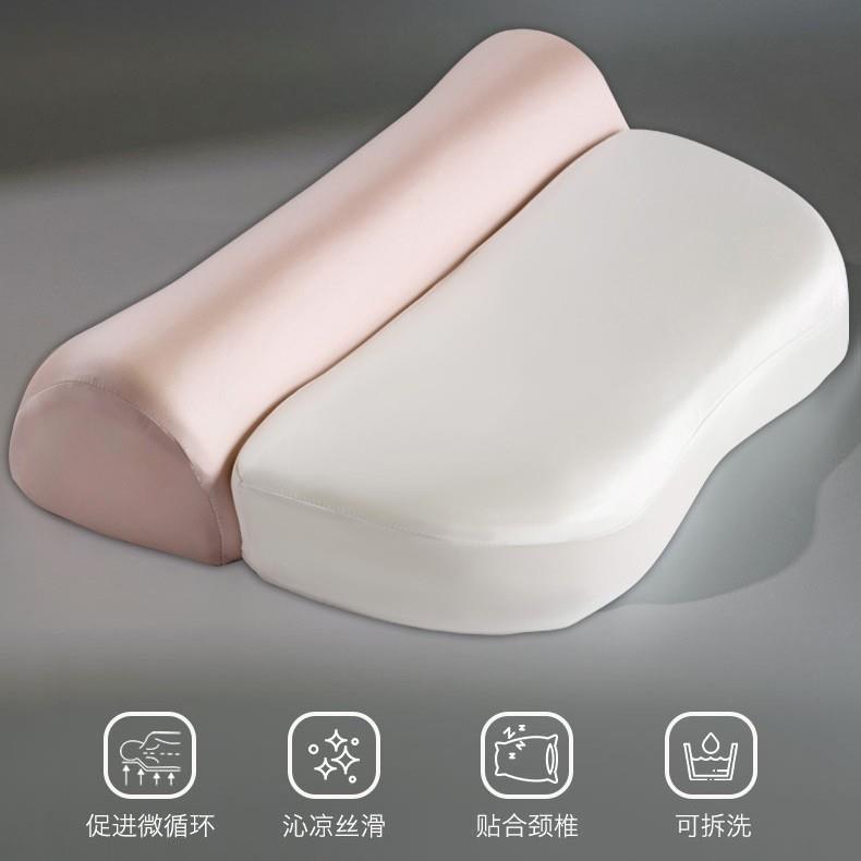 牵引枕慢回弹记忆枕冰丝枕套助睡眠枕芯反牵引护颈枕记忆棉枕头