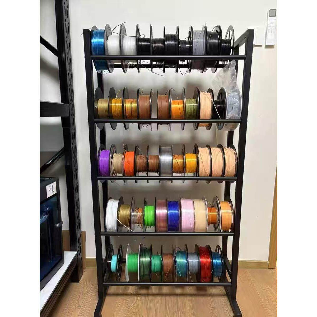 3D打印耗材架多功能收纳细丝耗材置物架带轮货架金属耗材展示架