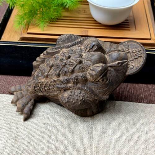越南沉香木雕金蟾茶宠摆件精品茶具配件茶桌茶道金蝉招财茶台蟾蜍