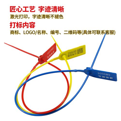 一次性塑料封条物流封签煤运和货车防拆铅封鞋包S吊牌防调包扣扎