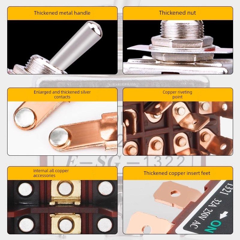 拨动开关6针3速1021oT/1322/1321/双速动力摇杆拨动开关焊接插入