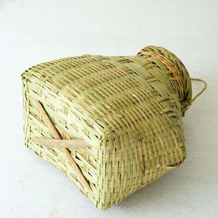 竹编鱼篓捕鱼竹笼有盖子渔获竹编制品黄J鳝笼捉鱼道具手编竹篓农