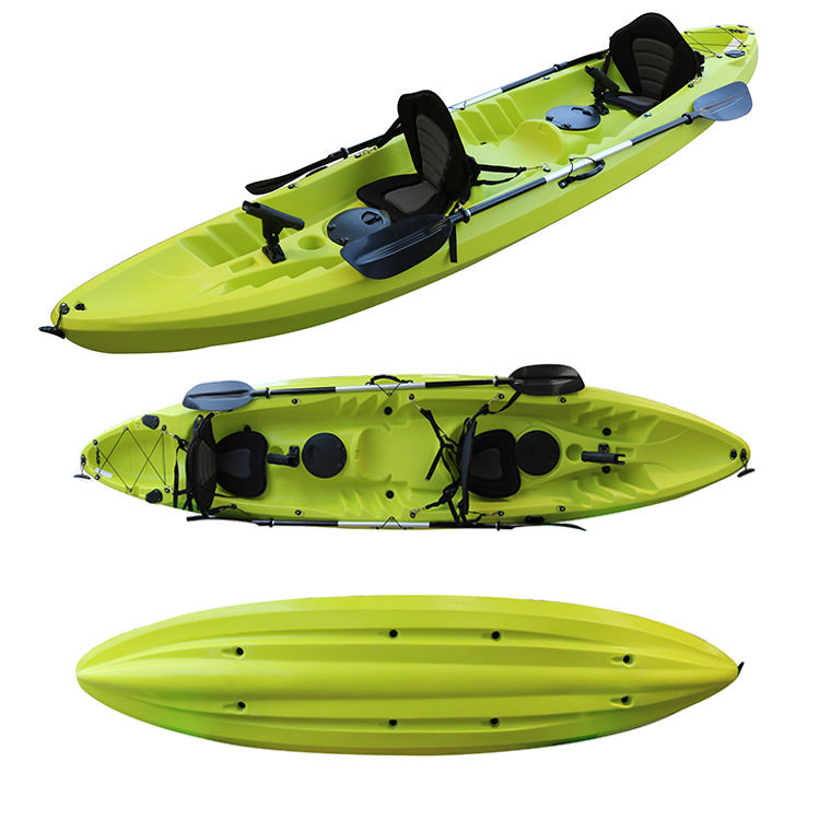 滚塑双人皮划艇2+1式三人钓鱼艇平台舟硬塑户外海洋舟路亚皮划艇