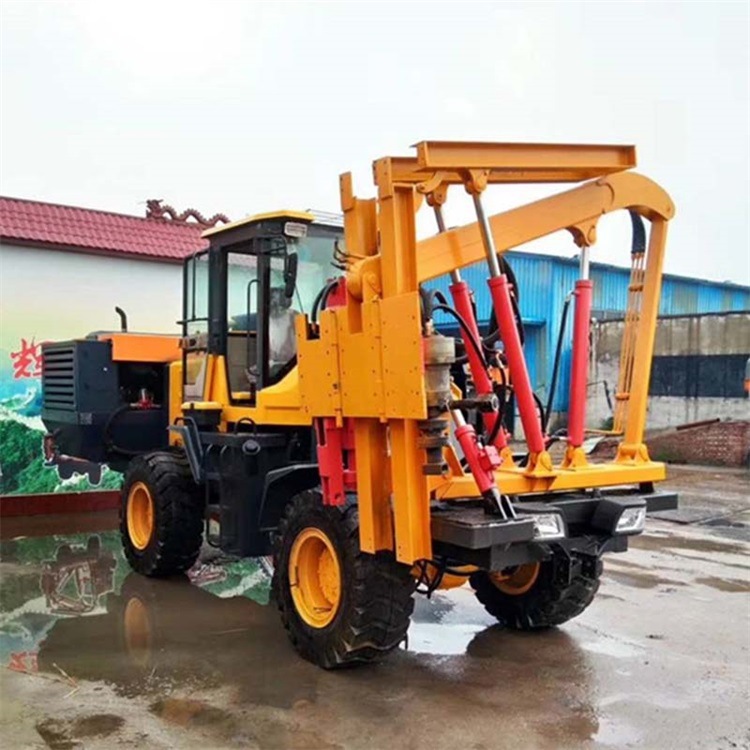 厂家直供 护栏打桩机 四轮护栏打桩机 打拔钻护栏打桩机钢筋