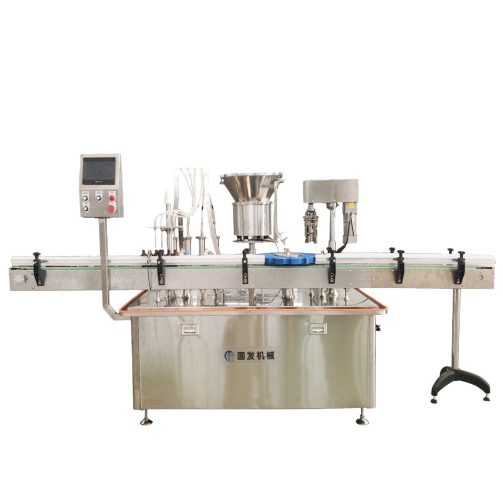 小玻璃瓶灌装铝盖封口机  全自动口服液30ml 50ml玻璃瓶灌装封口
