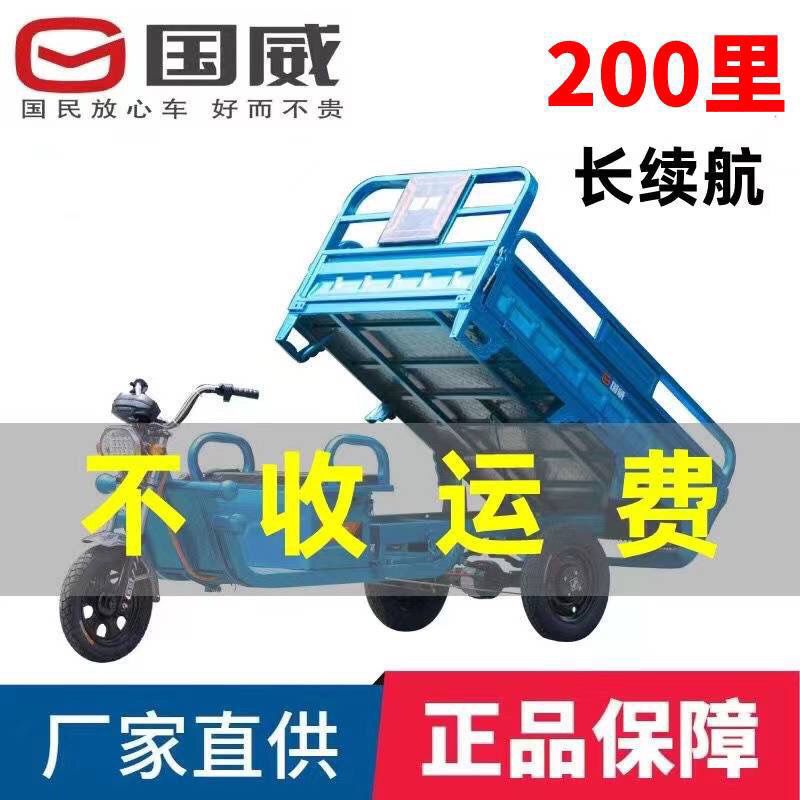 农用带棚货车载货上牌大功率厂家直销国威电动三轮车拉货家用成人
