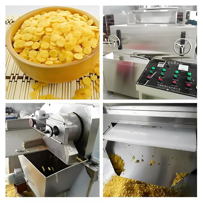 大型早餐玉米片膨化机  小型玉米片生产线  大型早餐谷物片膨化机