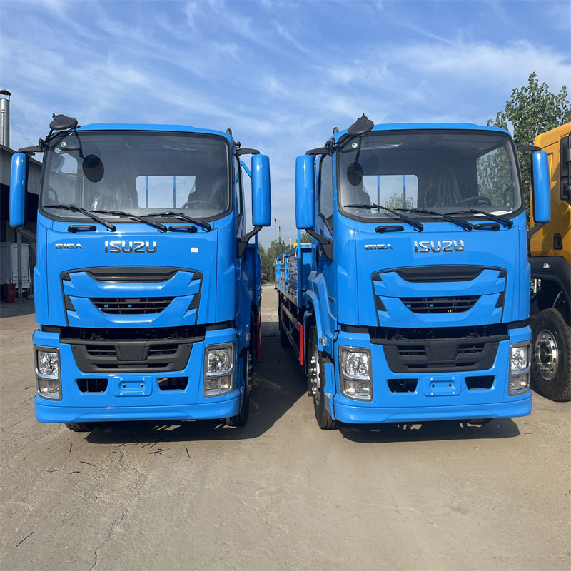 ISUZU4*2平板车10吨栏板货车五十铃工程车卡车随车起重运输车