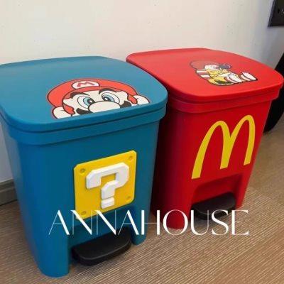 马里奥垃圾桶落地摆件家用脚踏式客厅厨房厕所装饰品创意可爱卡通