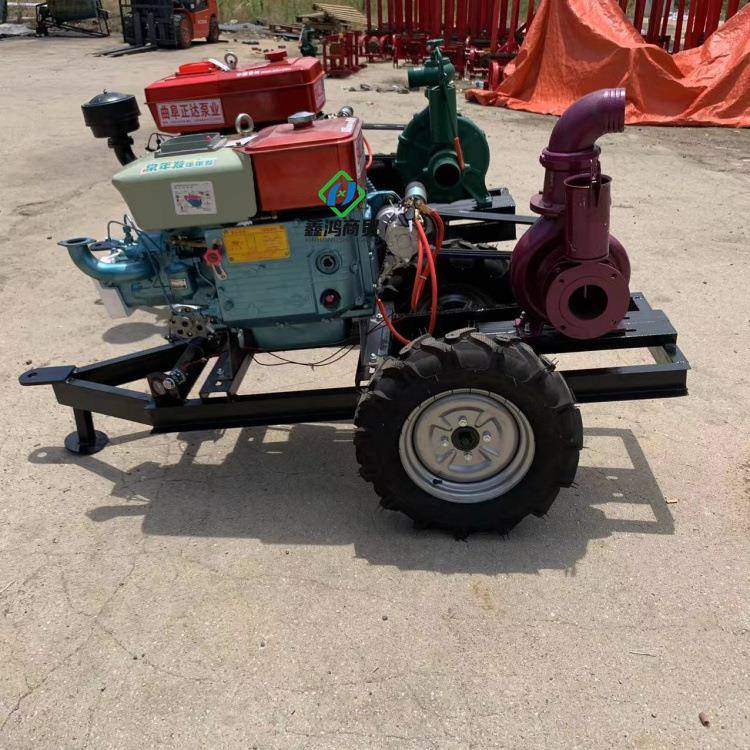 4寸压井离心泵12马力柴油两轮拖车款排水泵大流量农田灌溉泵