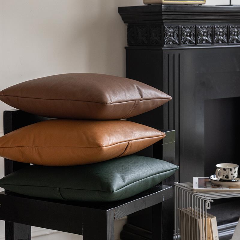 意式北欧ins风抱枕沙发客厅卧室床头靠枕飘窗靠垫靠背抱枕真皮纹