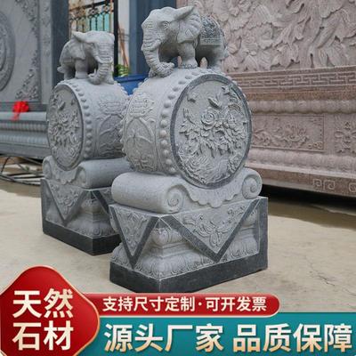 石雕门墩抱鼓石彷古庭院摆件镇宅覆古怀旧家用庭院花岗岩石雕定制