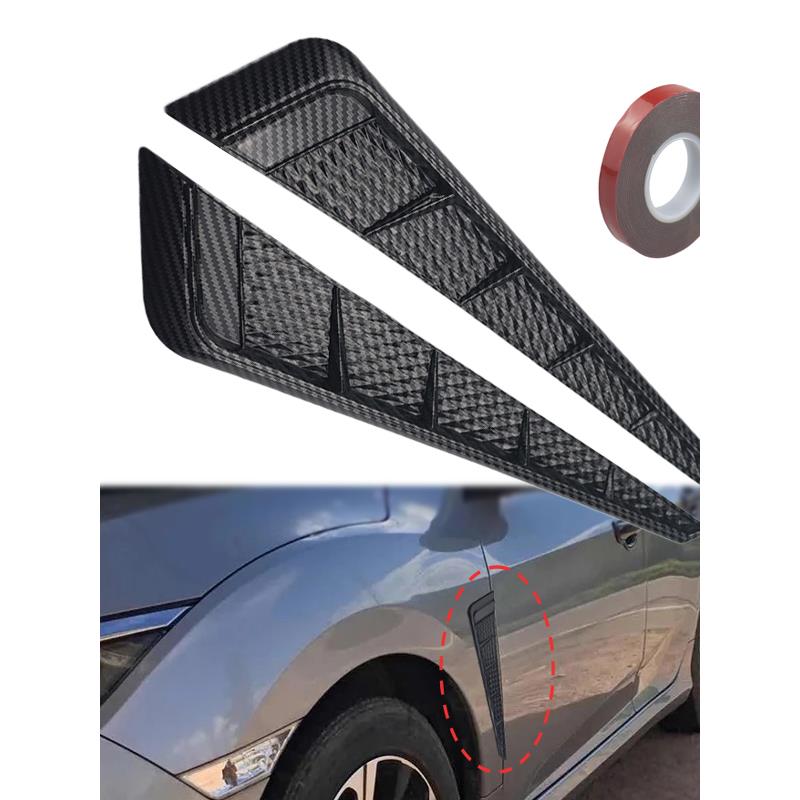 汽车彷真鲨鱼腮假侧出风口改装车贴叶子板车身装饰引擎盖机盖通用