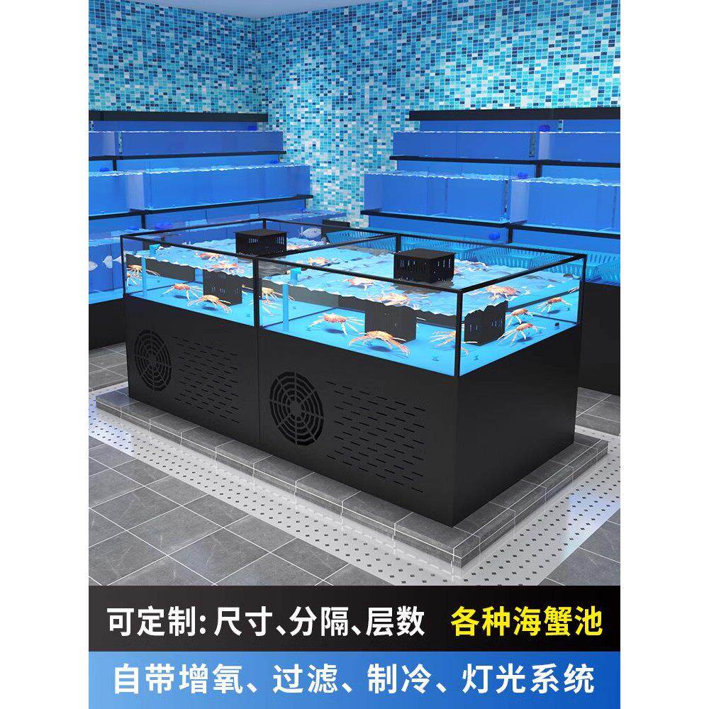 海鲜池商用制冷一体机水产超市海鲜池壳池移动海鲜鱼缸专用餐厅