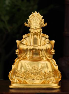 龙武业佛像铜拜广济龙王佛像镀金保平安家居客厅财运车摆件