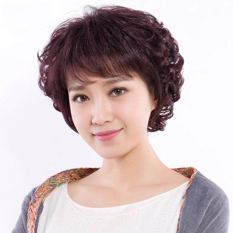 中老年卷发假发女短卷发中年短发妇女士时尚真发全真人发全头发套