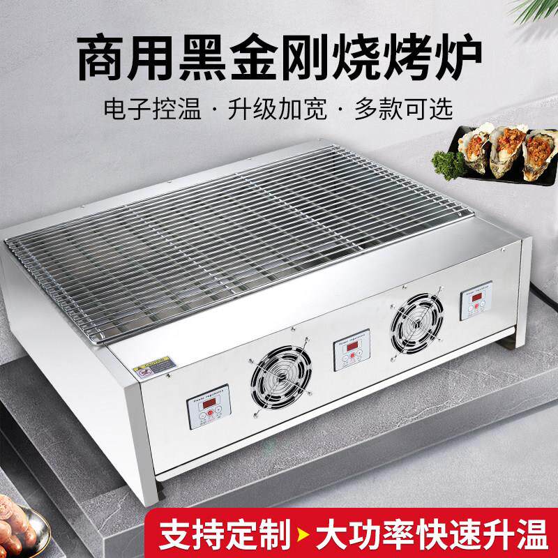 商用无烟加宽黑金刚电热烤炉台湾烤肠机烤羊肉串苕皮烤生蚝大鱿鱼