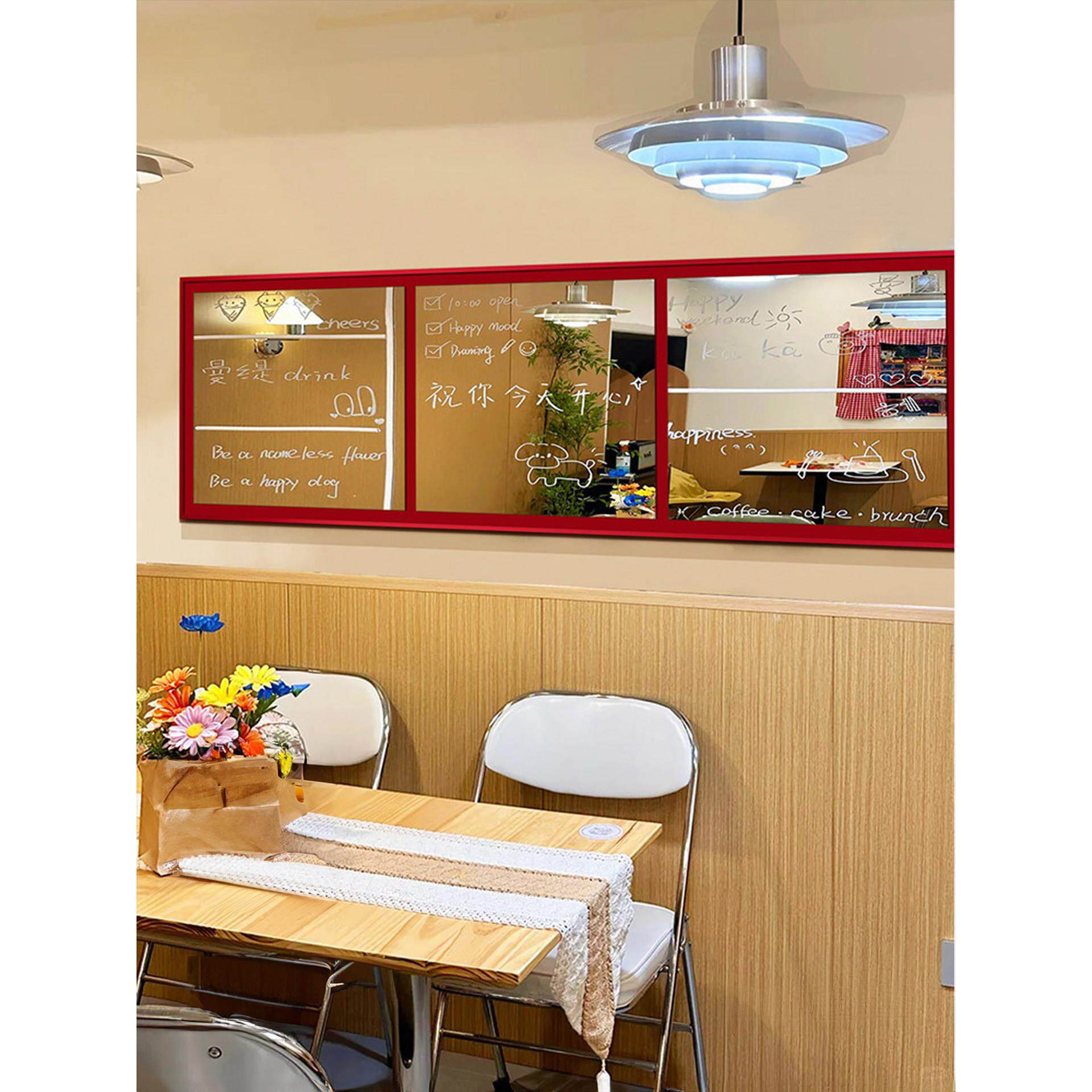 多巴胺假窗户涂鸦彩色镜子装饰画包豪斯餐厅挂画奶茶店氛围感布置