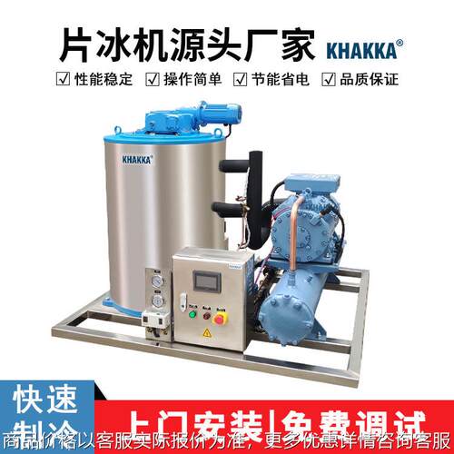 水产保鲜渔港码头3吨片冰机一体式含储冰柜550公斤容量