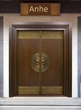 铜门别墅大门双开门乡村庭院门子母门不锈钢镀铜门进户门入户门