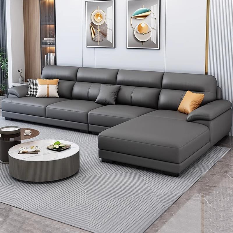 北欧真皮沙发头层牛皮现代简约贵妃沙发客厅2025新款直排沙发组合