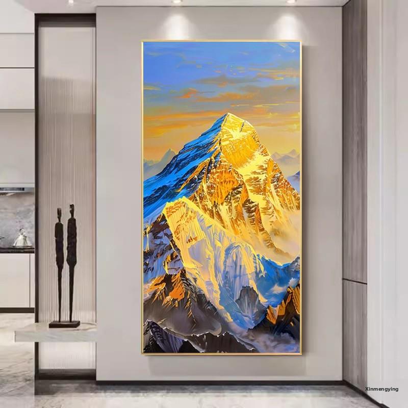 日照金山玄关5d钻石画满钻新款客厅2025点钻十字绣钻石绣现代简约