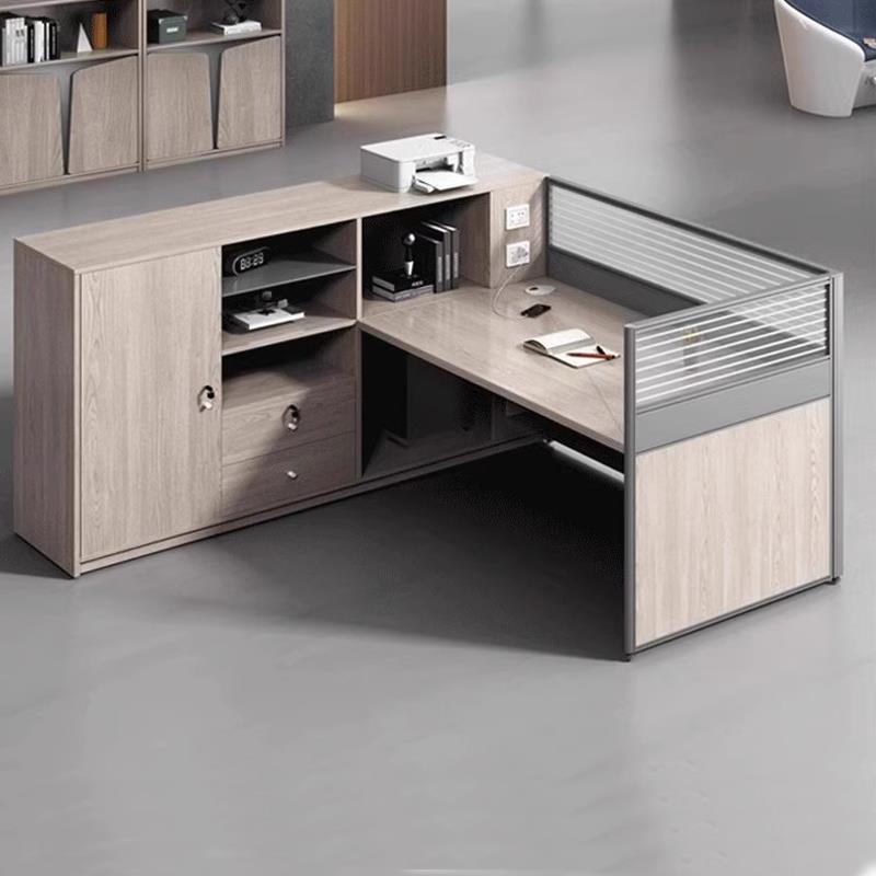 f型员工位财务桌办公室桌椅组合套装转角职员桌写字楼职工l型卡位