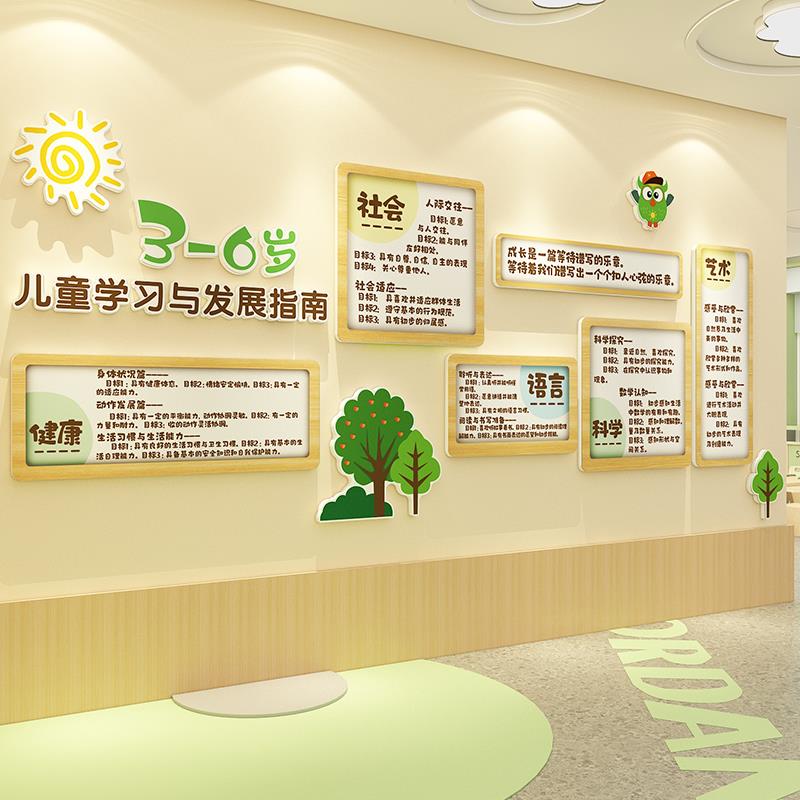 幼儿园环创主题墙面装饰大厅走廊文化布置3-6儿童学习与发展指南