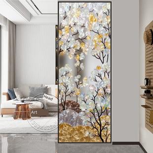 手工掐丝珐琅彩客厅隔断屏风入户玄关欧式艺术玻璃卫生间半墙遮挡