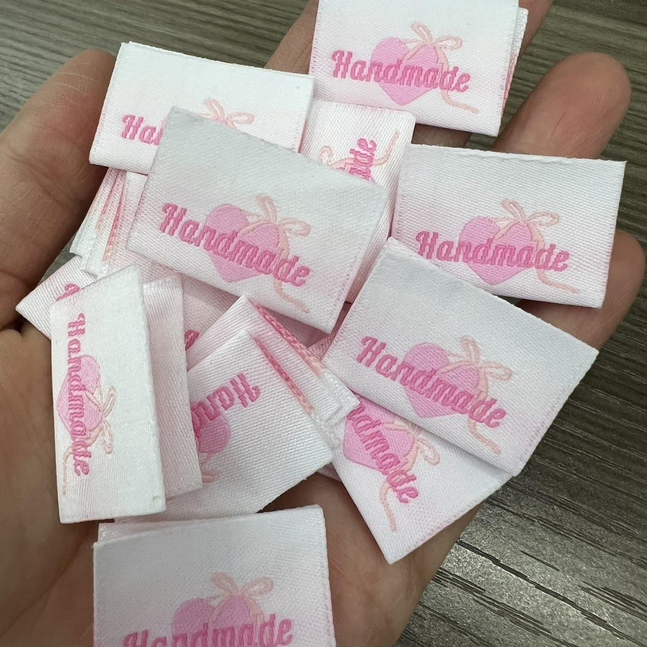 手作大肠卷布标对折标签定做辅料配件织标织嘪唛头纯棉领标现货