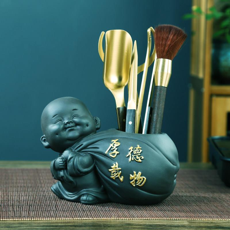茶具配件大全紫砂黑檀木茶道六君子套装喝茶用品纯铜泡茶防烫工具