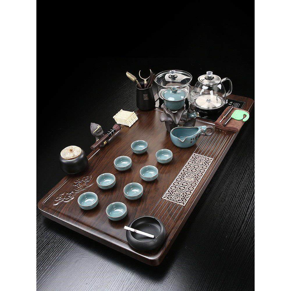 实木茶盘茶台全自动底部上水一体式茶具套装家用客厅整套陶瓷紫砂