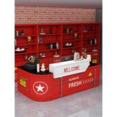 创意餐饮服装 箱造型带转角收银接待前吧台 店工业风铁艺台球厅集装