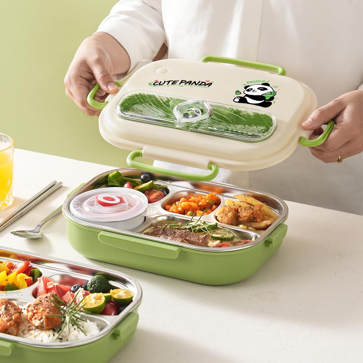 316不锈钢保温餐盘小学生男孩分格便当盒大容量饭盒带饭专用餐盒