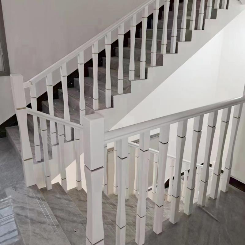 楼梯扶手护栏实木立柱栏杆室内烤漆家用简约现代阁楼复式中式欧式