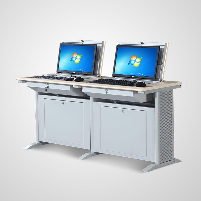 翻转电脑桌无纸化会议升降电脑桌学校多媒体电脑桌会议桌翻转桌