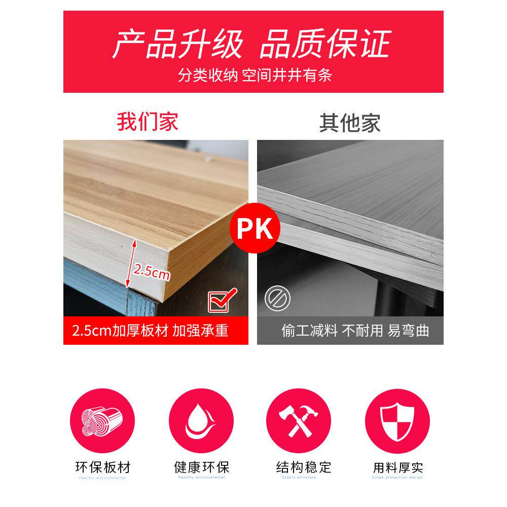电脑桌现代简约台式书架一体桌家用经济型书柜组合学生双人大书桌